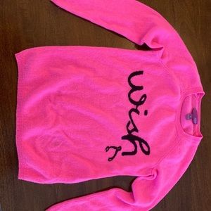 Girls Aqua cashmere pink sweater